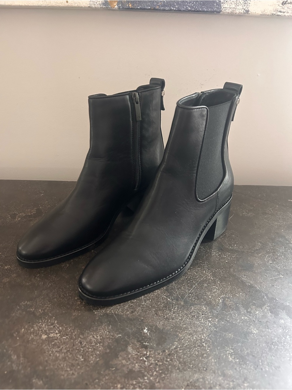 Aquatalia Black Leather Chukka Ankle Boots